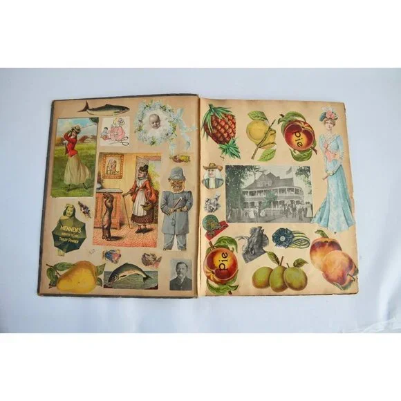 Early 1900s Antique Scrapbook Album 40 Full Pages Victorian - Picture 4 of 16